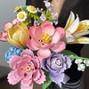 Moc Eternal Flowers Rose Bouquet Building Block Model Kit Ornament Assembly Creative Diy Educational Adults Toy Brick Home Decor
