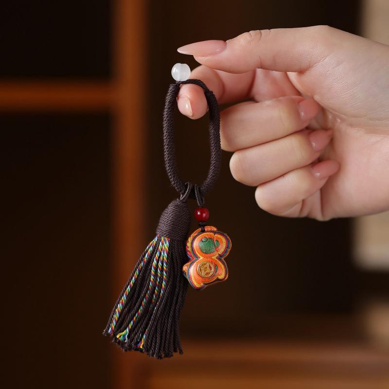 Creative Sandalwood Horse Pendant Keychain Year Of The Horse Mobile Phone Chain Backpack Hanging Decoration Year Gifts
