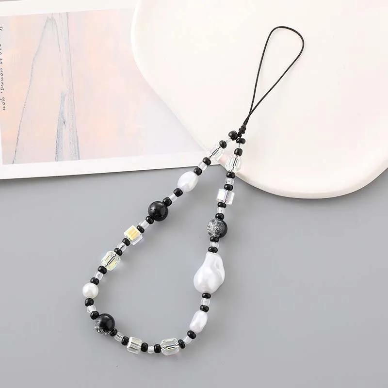 Simple Alien Pearl Star Charming Wrist Strap Phone Case Rope Jewelry for Women Trendy Love Pearl Bow Beaded Phone Chain Lanyard