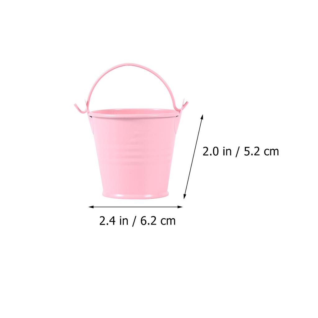 8Pcs Chic Mini Metal Tin Buckets Small Iron Buckets Flower Pot Planters Baskets DIY Wedding Centerpiece Organizer