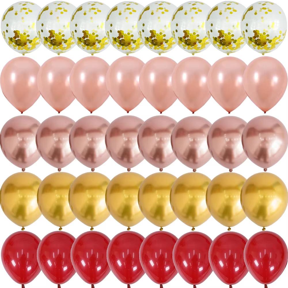 40/20 Adet 10 inç Nar Kırmızı Konfeti Lateks Balonlar Düğün Globos Doğum Günü Bebek Duşu Ev Yeni Yıl Partisi Süslemeleri
