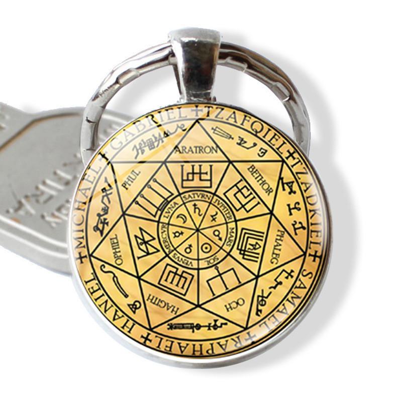 Archangels Modern Seven Time Gem Keychain Chic Zinc Alloy Bag Pendant