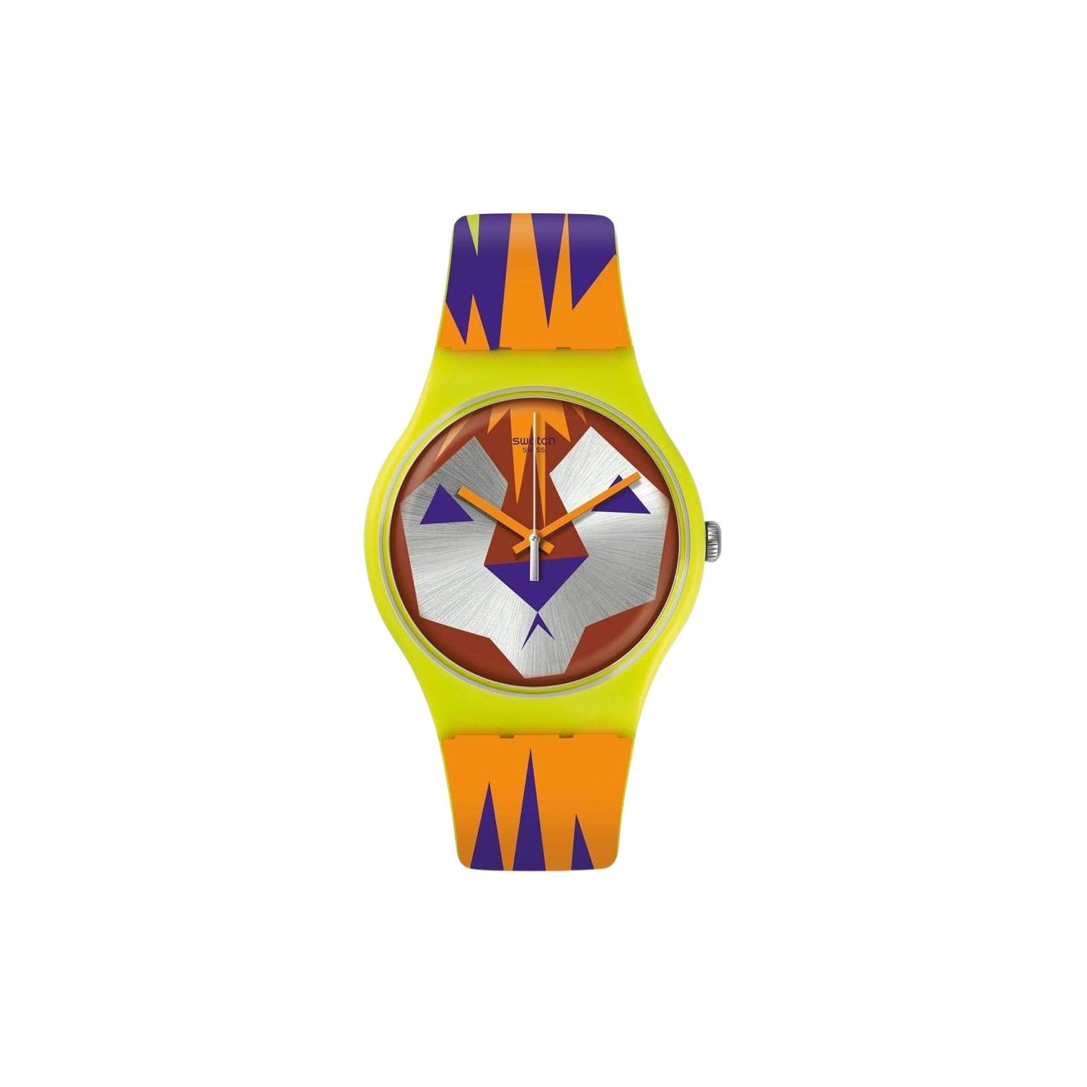 Swatch Originals Series Quartz Movement 30M Water Resistant Watch 41Mm Silver Dial Plastic Case Silicone Strap Unisex watches SUOJ106 Silver Dial