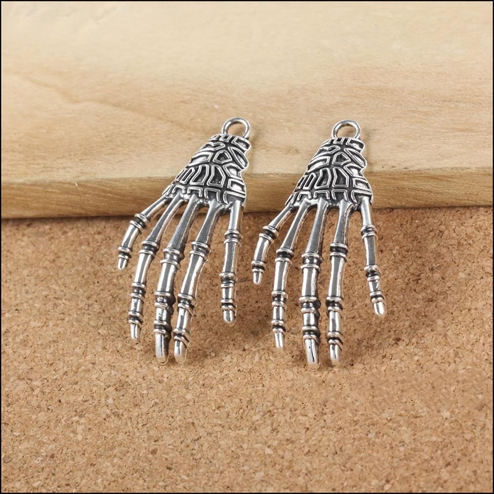 5/15pcs Random Mixed Color Rock Style Skeleton Hand Shape Creative Fashion Gothic DIY Bracelet Necklace Earrings Keychain Anklet Accessories