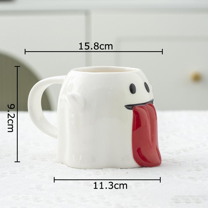 Halloween Ghost Porcelain Mugs Water Cup Creative Tableware Coffee Mug Dining Table Afternoon Tea Teacup Fruits Juice Cup