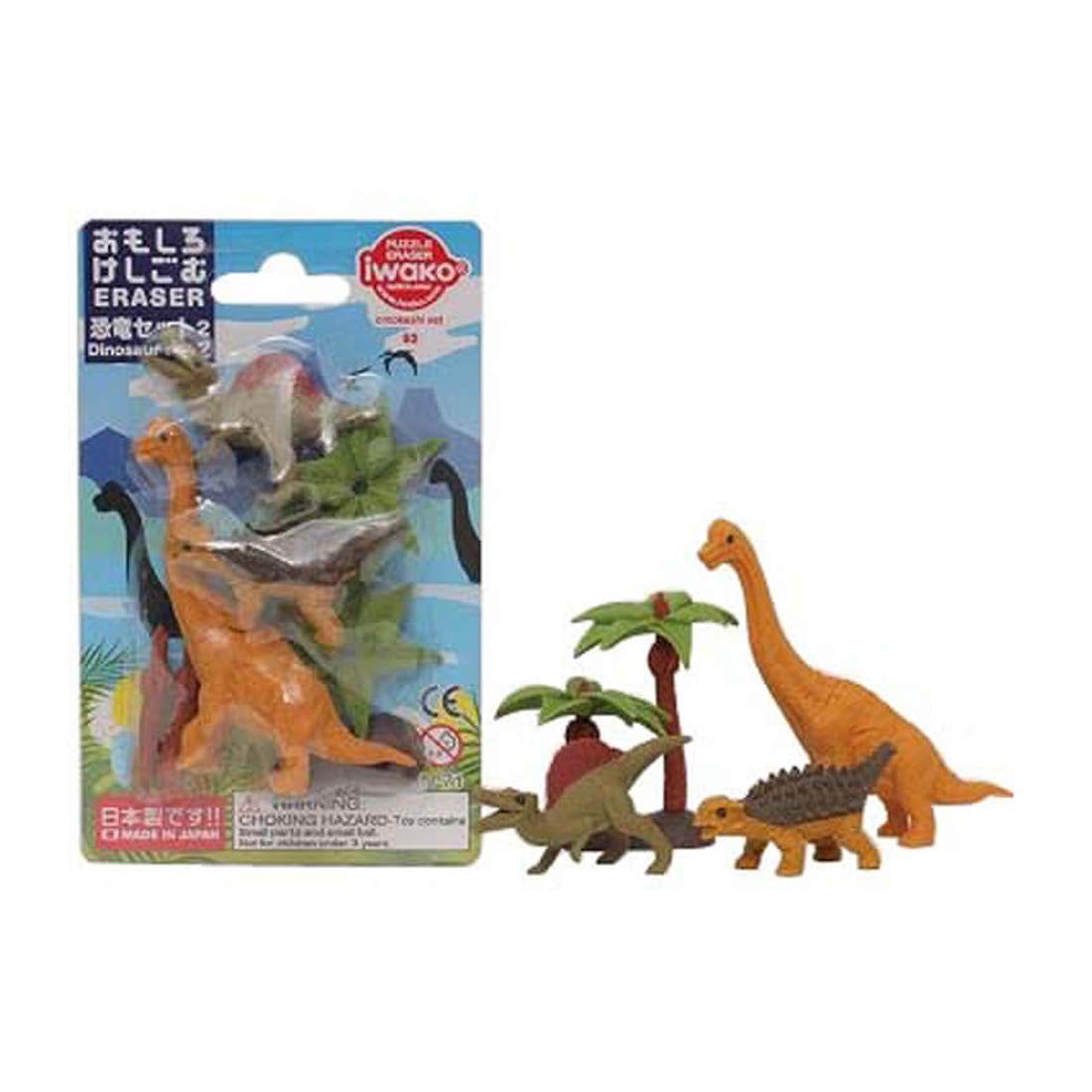 Blister Pack Eraser Dinosaur Set 2