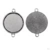 50 Pieces Assorted Tibetan Silver Bezel Pendant Trays Double Loops Round Cabochon Settings