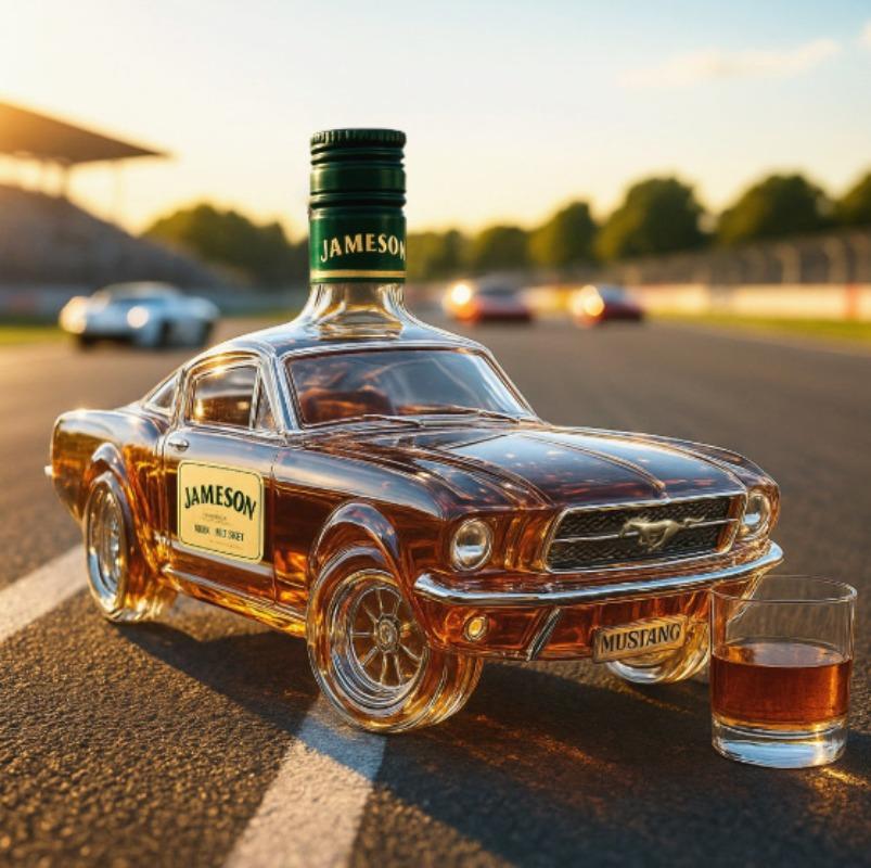 Whiskyflaske Kreativ Bilmodell Vinglassflaske Morsom Gjennomsiktig Whiskykaraffel Whiskyflaske Bardekorasjon Gave