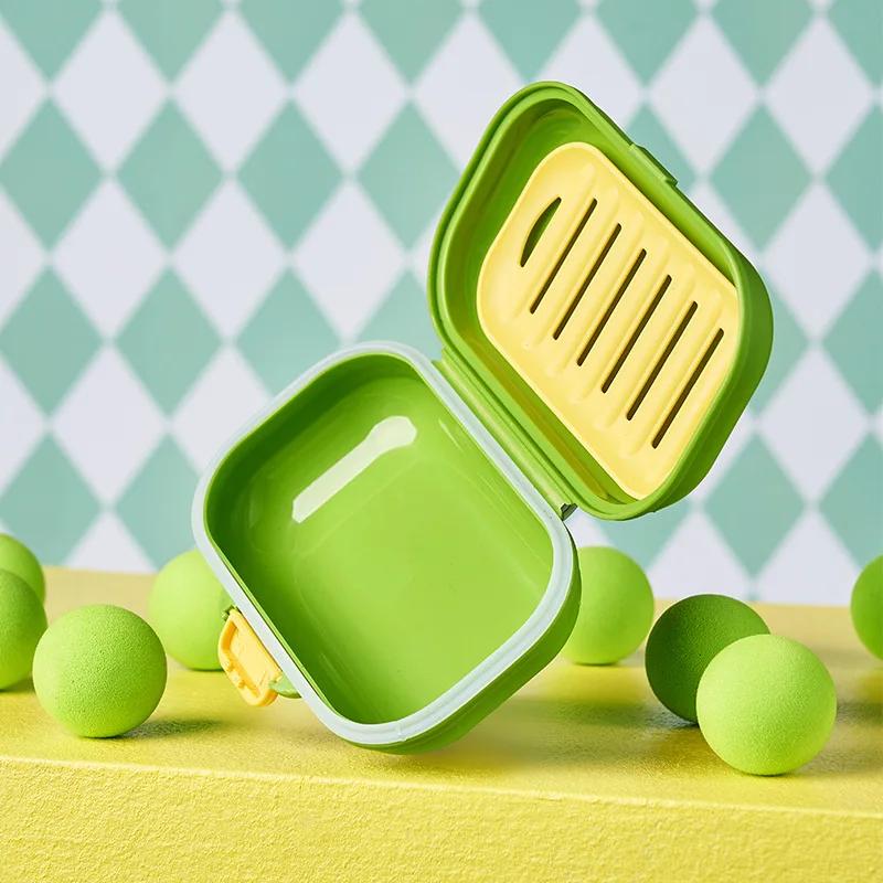Portable Drainage Soap Box with Lid for Travel Small Soap Box Student Dormitory Soap Box Mini  and Carrying Soap sheets