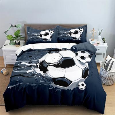 Fußball Bettwäsche Set 3D Fußball Kind Bettbezug Einzel Doppel Sport Junge Heimtextilien Steppdecke Nordische Bezüge für Bett King Full