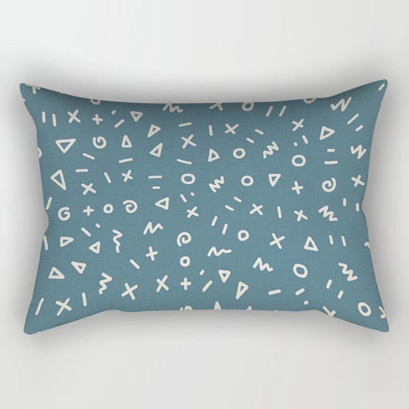 Nordic Sweet Home Light Blue Geometric Pillowcase Decorative Sofa Cushion Cover Pillowcase