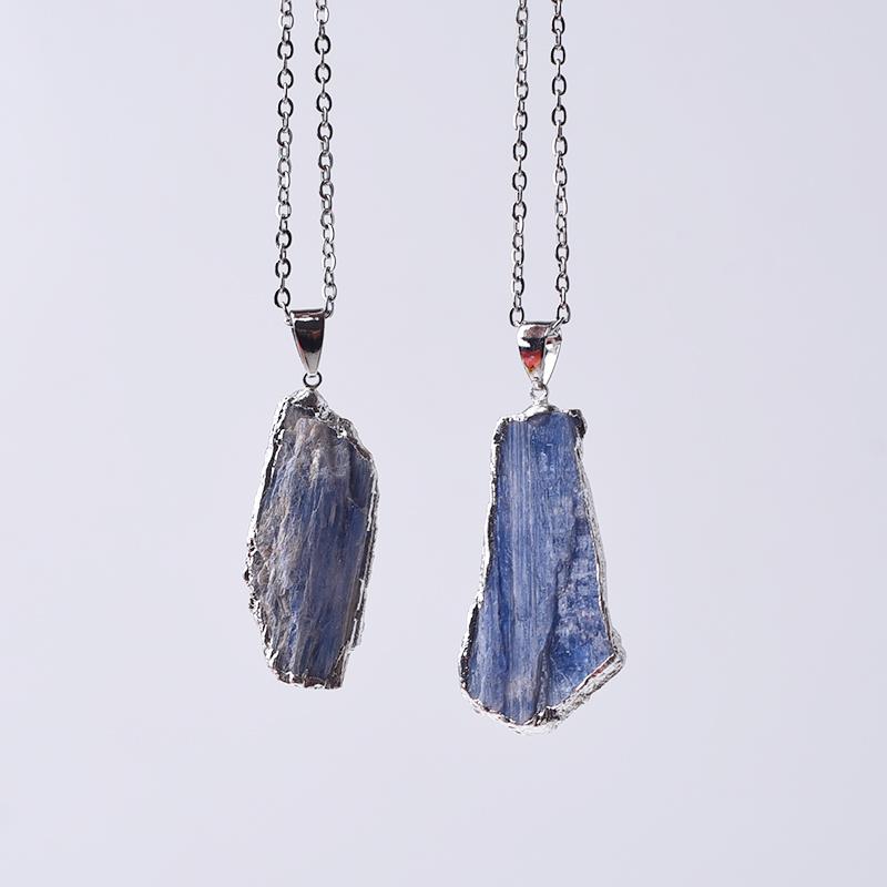 Natural Blue Kyanite Cyanite Pendants for Unisex Necklace Making Findings