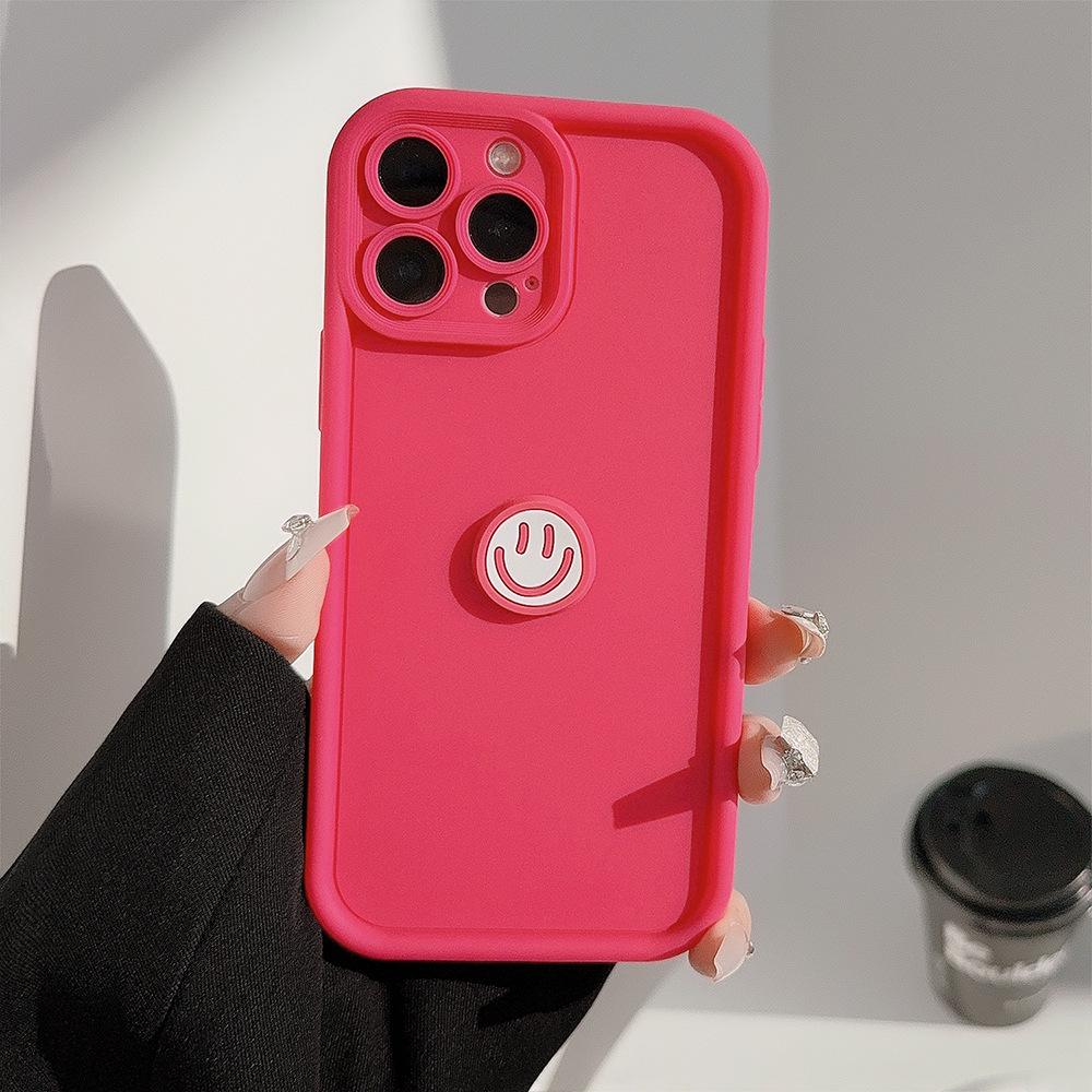 Three Dimensional Small Smiley Face 17 Mobile Phone Case Iphone1511 Suitable for 14promax Niche 12 All Inclusive 16 Huawei
