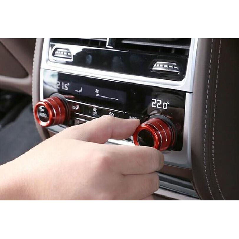 Button Knob Console Air Conditioner Red Aluminum For BMW 5 Series G30 Cover Trim