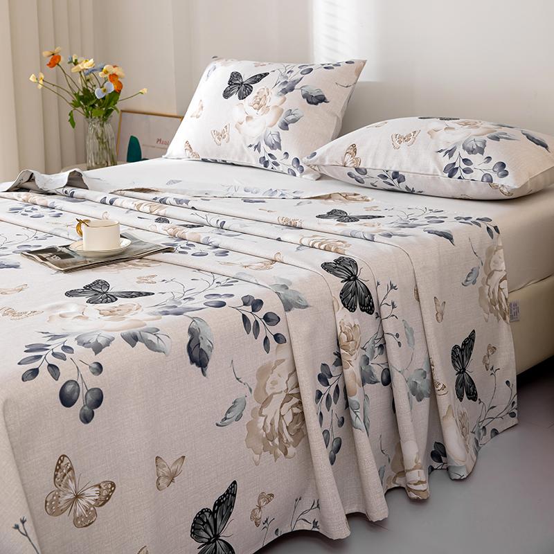 Cotton Thickened Bed Sheet Plant Flowers Printed Single Double Top King Sheets Pure Cotton Single Size Kids Bed Linen "