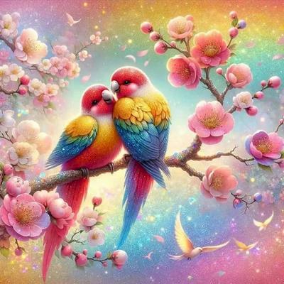 2025 Nuevo DIY Diamante Bordado Pájaro Animal Taladro Completo Pinturas Con Diamantes De Imitación Venta Mosaico Loro Decoración De Pared