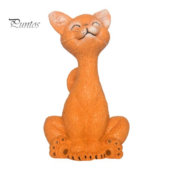 Statue de chat accroupi en résine, ornement de chat de dessin animé, ornement de table, figurine de chat pour décoration de maison ou de bureau, cadeau pour amoureux des chats