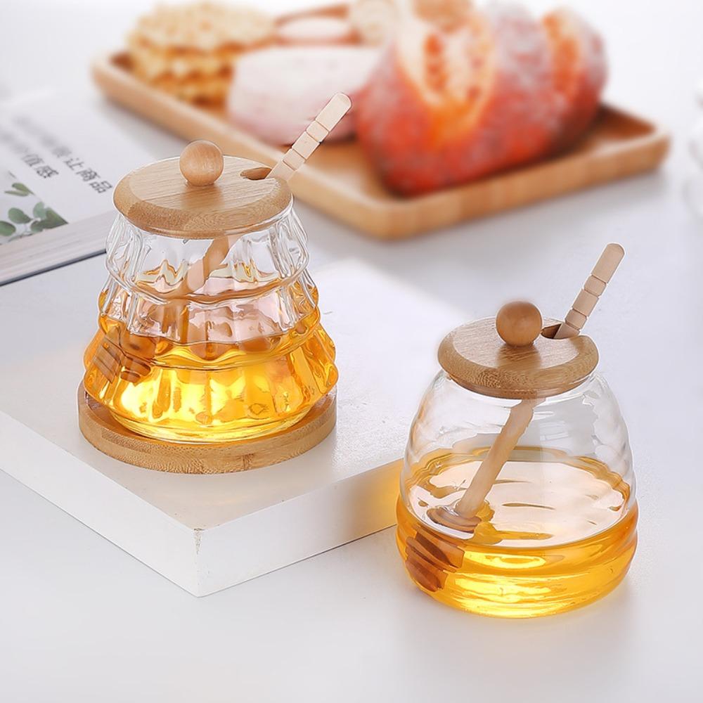 Clear Tree Shape Honey Jar with Lid Syrup Storage Box Exquisite Treat Jar  Kitchen