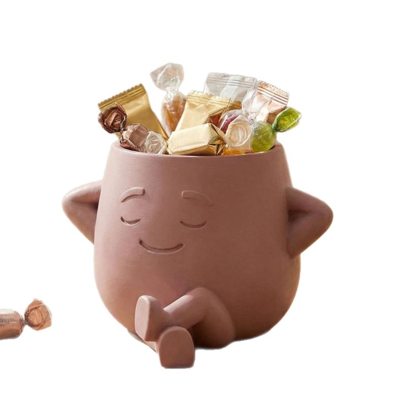 Face Flower Pot Cute Resin Flower Head Planter For Indoor Outdoor Unique Sit Chair Pots Home Garden Decor