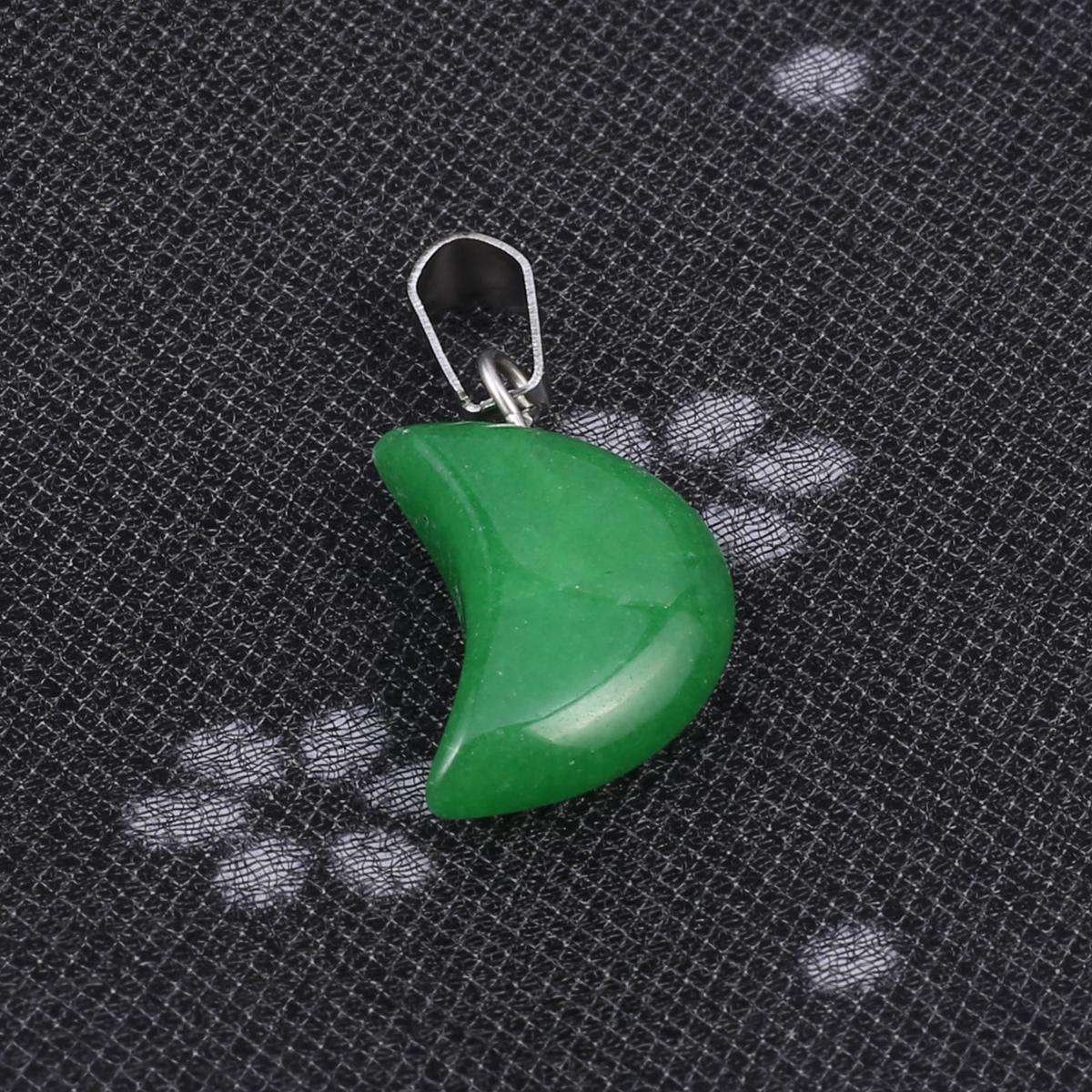 

5 шт. в партии кулон из натурального камня в форме луны кристалл розовый кварц малахит цинковый сплав подвески для изготовления ювелирных изделий DIY аксессуары для ожерелья 12x28 мм 5Pcs/Malay Jade