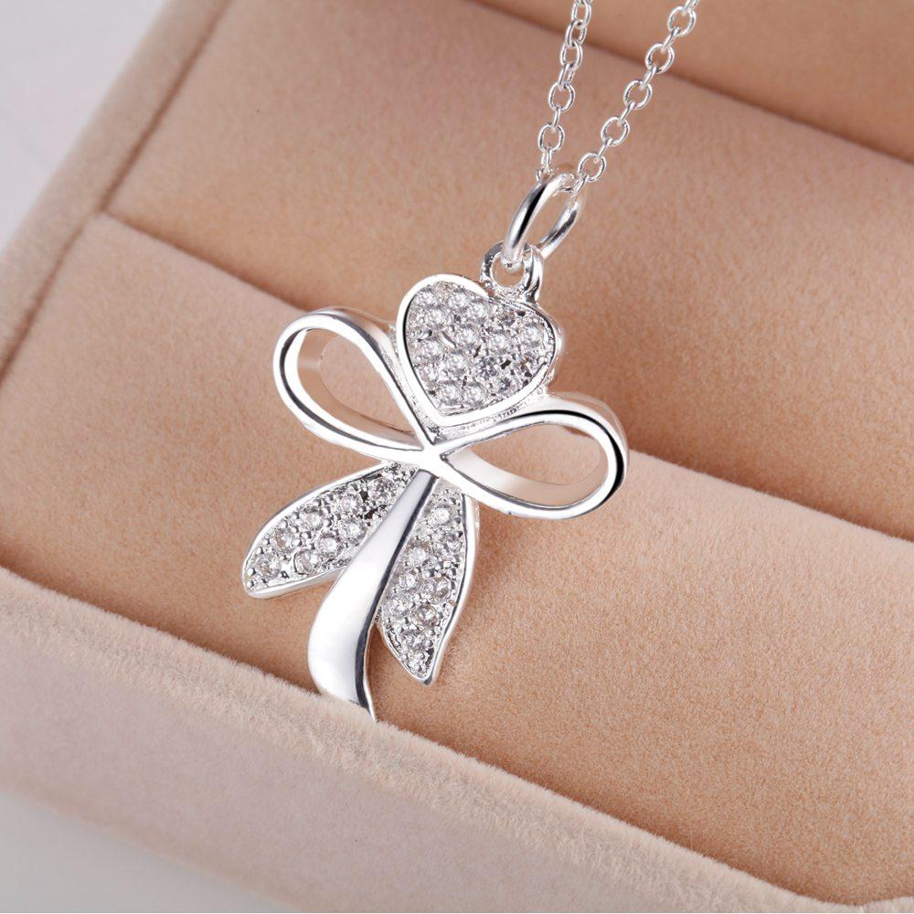 New 925 Sterling Silver Necklace Pendant Chain 5A Zircon For Women Fashion Jewelry Party Wedding Accessories GiftsGood product