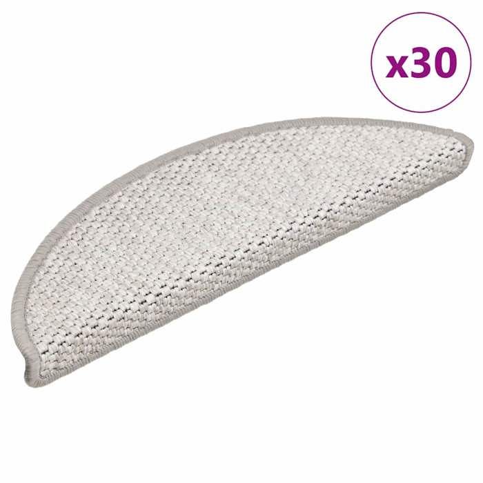 VidaXL Self-adhesive Stair Mats 30 Pcs 56x17x3 Cm Platinum, Tread, Stair Tread Mat, 3365858