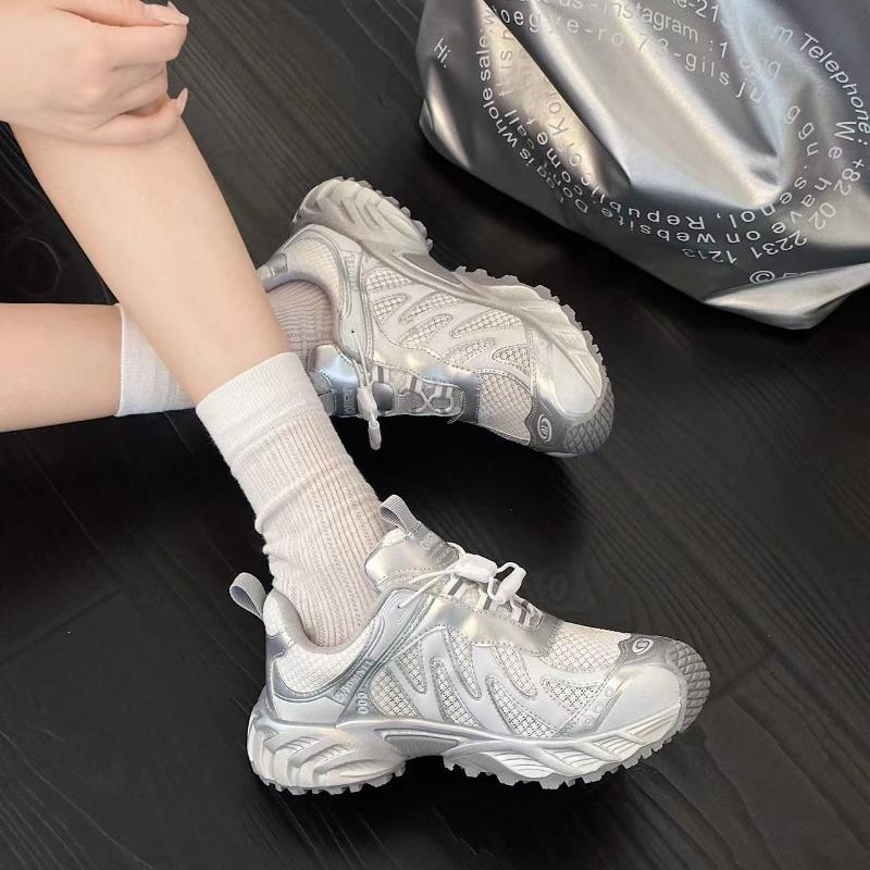 New Summer Platform Dad Shoes Women's Versatile Casual Sports Shoes Breathable Single Mesh Shoes Trendy Women's Shoes