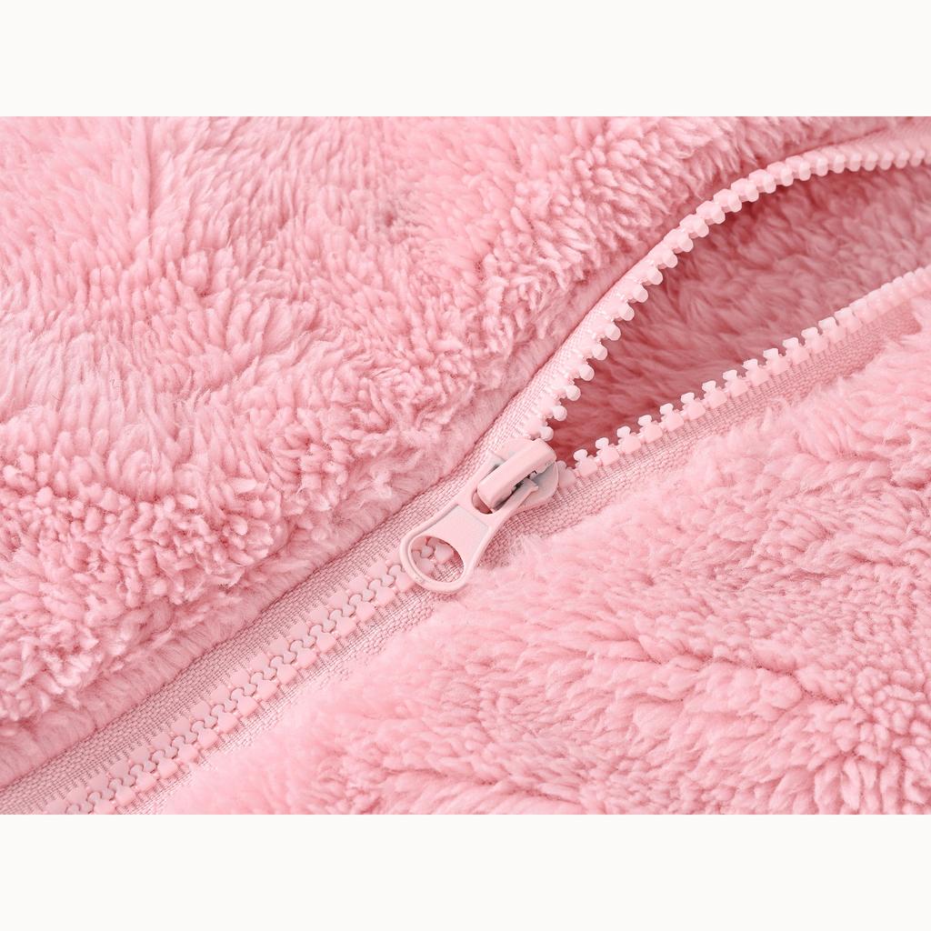 Spring and Autumn Boys and Girls Children's Warm Fleece Solid Color Collar with Pockets Long-sleeved Korean Fashion Jacket