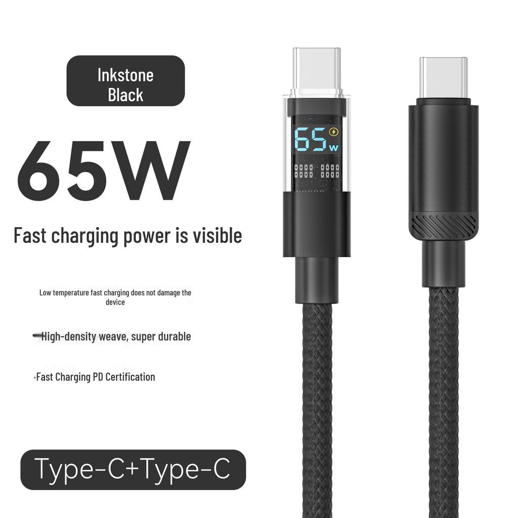 Ice Transparent 120W Fast Charging Braided Cable for Apple & Huawei
