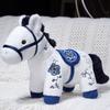 Blue And White Horse Plush Toy With Embroidery For Chinese New Year Gift