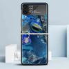 Ocean Whale Shark Black Cover for Samsung Galaxy Z Flip 7 6 5 4 3 5G Phone Case Flip7 Flip6 Flip5 Flip4 Flip3 Pattern Case Galax