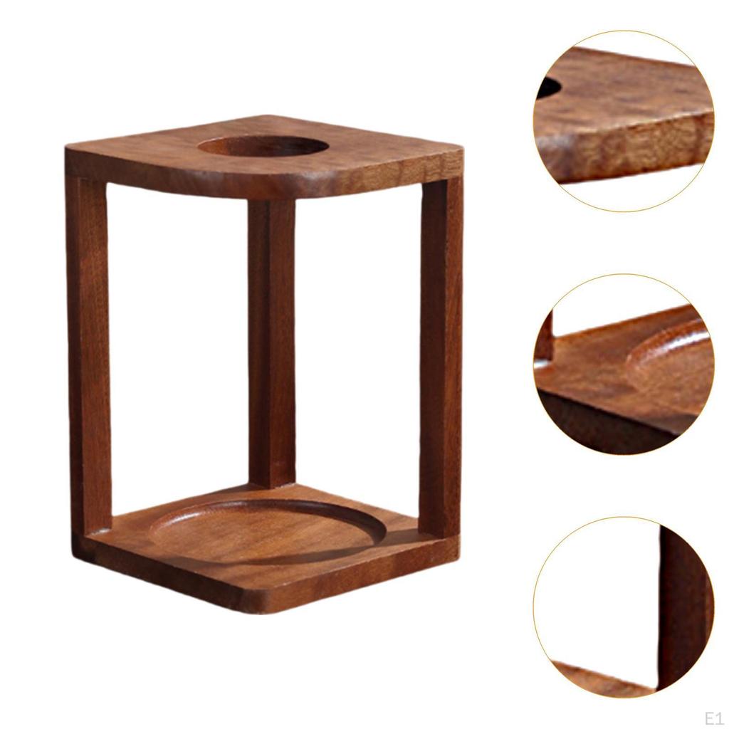 Coffee Cup Holder Filter Stand Wooden Retro Stable Maker Station for