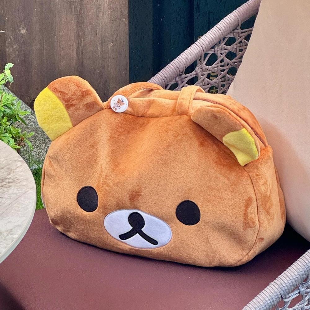 Cute Plush Bear Tote Bag Large Capacity Soft Shoulder Handbag Casual Cartoon Shopping Bag For Women And Girls