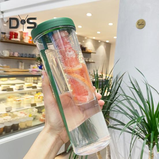 700 ml Strohhalmbecher mit faltbarem Strohhalm, eingebautem Filter, Teebehälter, leicht zu reinigen, vielseitiger Trinkhalmbecher