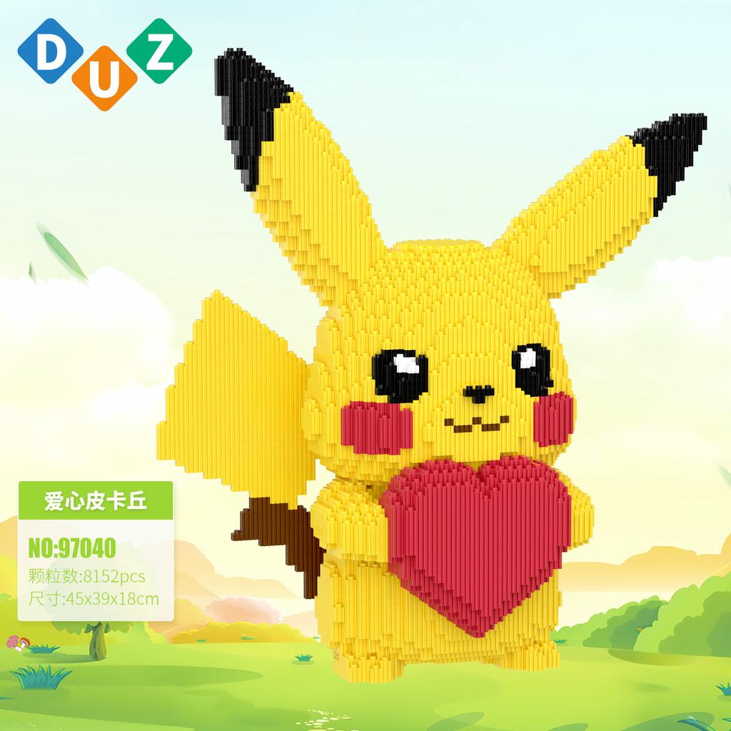 Pokemon Pikachu Building Blocks Creative 3D Model Lovely 45/90CM Assembly Mini Connection Bricks Figure Toy Gift For Home Decor