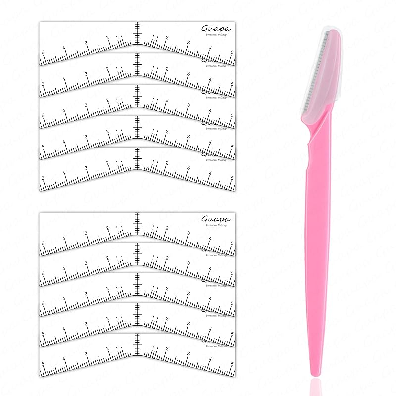 Guapa Augenbrauenlineal Schablonen Einfache Kartierung Formgebende Aufkleber Schablone Microblading Messwerkzeug Augenbrauenform Design Positionierungsaufkleber für Permanent