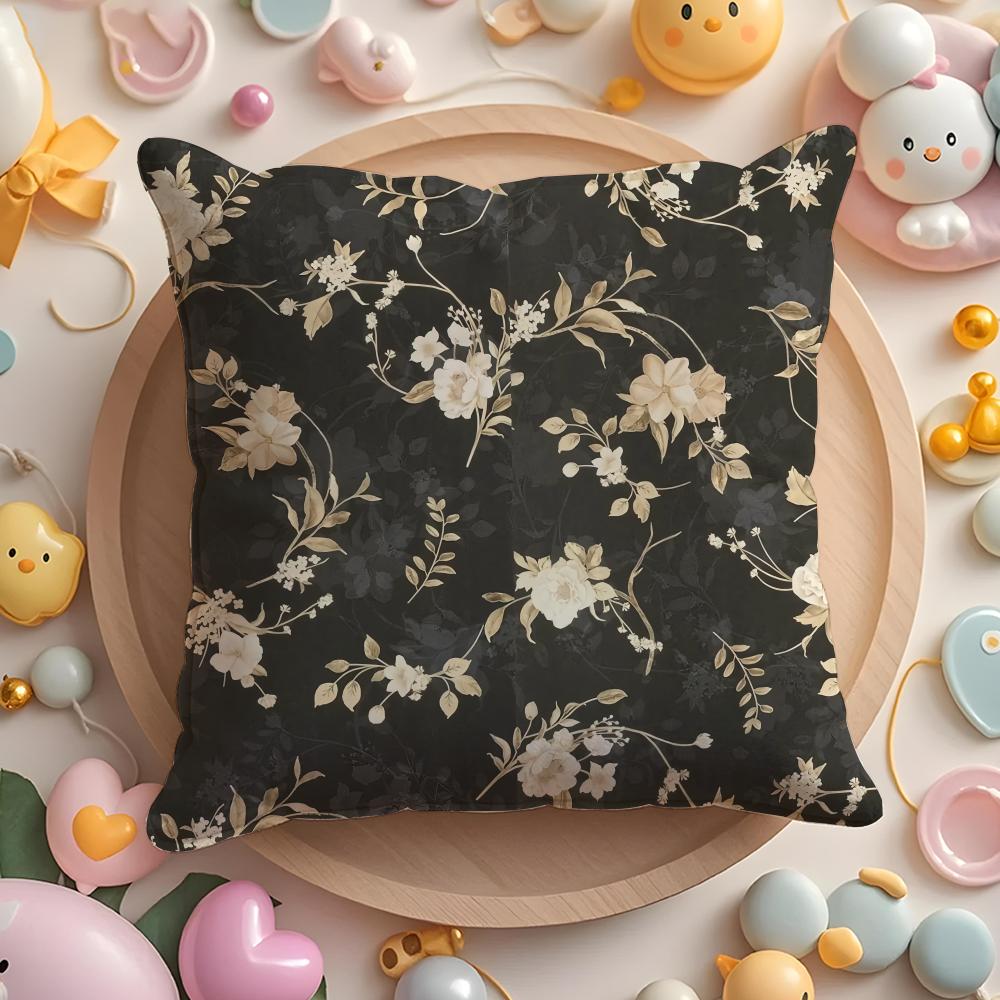 French Retro Print Pillow Case Soft Plush Fabric DoubleSided Printed Cushion Cover Warm Winter Sofa Pillow Case