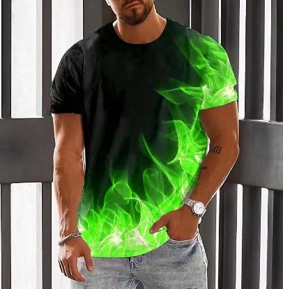 Men's 3D Printed T-Shirt Graphic Outdoor Short Sleeve Neck T-Shirt Top Tees Pullover Streetwear