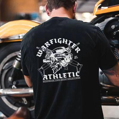 Warfighter Security Theme Summer New Product Men's T-shirt Tactical Helmet Printed Round Neck Short Sleeve T-shirt