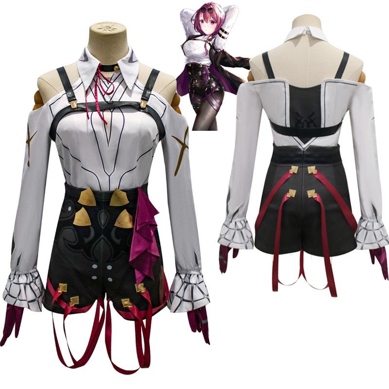 Fantasia Cosplay Honkai Star Rail Fantasia Cosplay Honkai Kafka Fantasia para Festa de Helloween com Peruca Roupa Kafka Uniforme