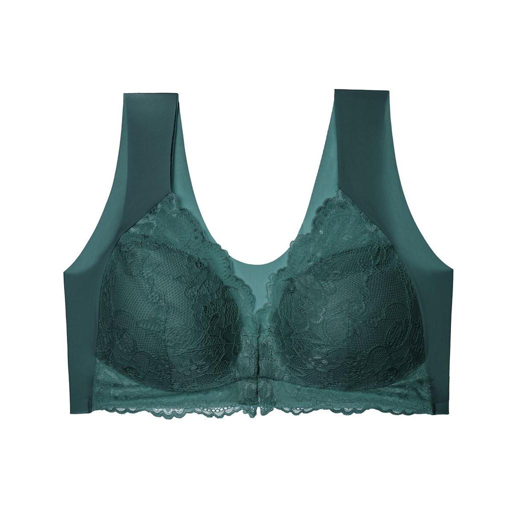 European Lace Front Buckle Plus Size Wireless Push-up Camisole Bra – Sexy Seamless with Beautiful Back Design
