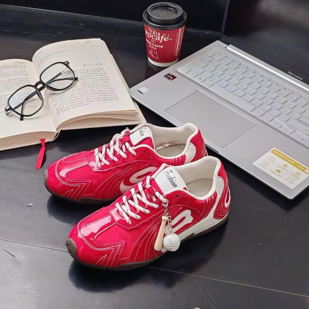 Women's New Breathable College Style Casual Shoes Retro Flat-bottomed Racing Baseball Sneakers