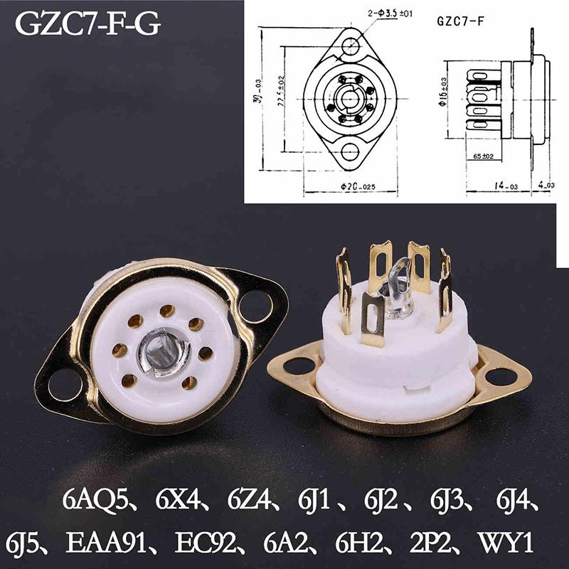 1Pcs 6Aq5 Eaa91 6J1 6J2 6X4 6Z4 Tube Socket Gold-Plated Socket For 7Pin B7G Vaccum Tube Amplifier Audio Diy