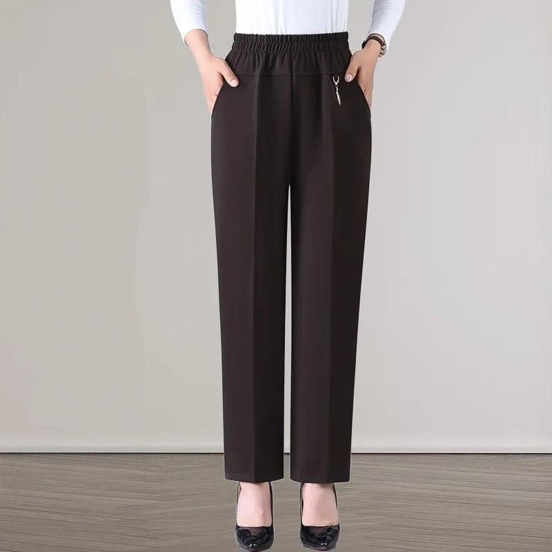 Autumn Fashion Pants Brand Elastic Waist Size Women's Plus Size Thin Pants Casual Office Outdoor Pants
