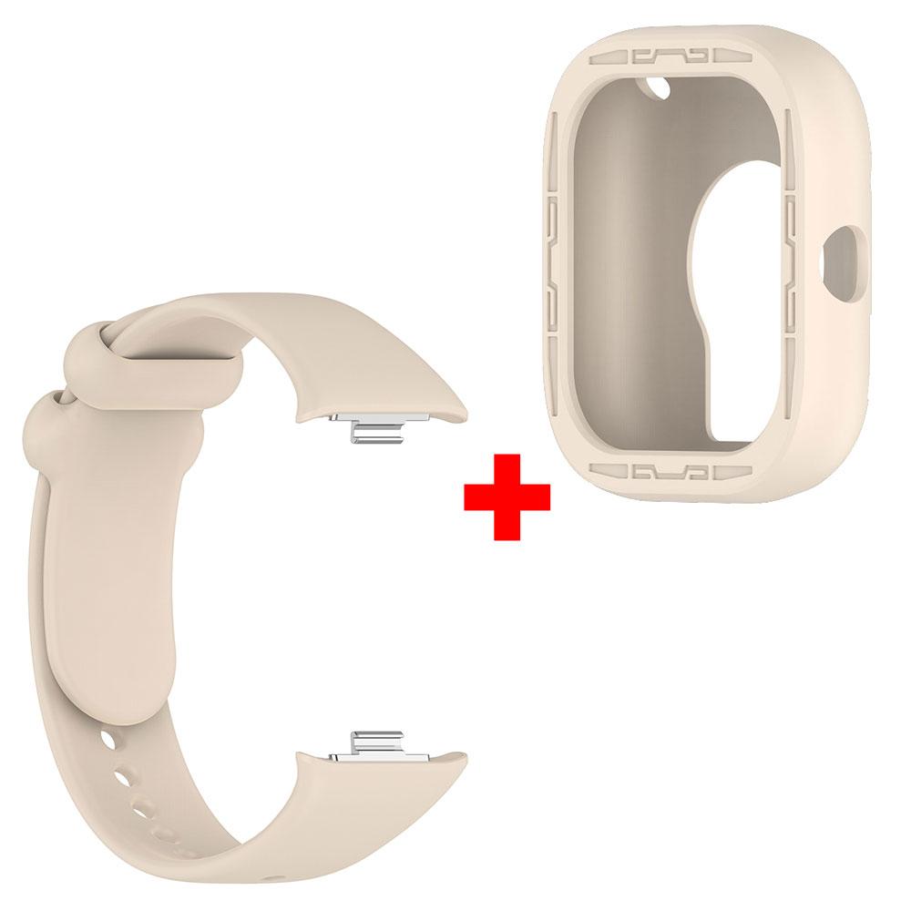 Silikon-Uhrenarmband + Schutzhülle Für Redmi Watch 4 Armband Armbandband Riemen Stoßfeste Displayschutzhülle Hülle