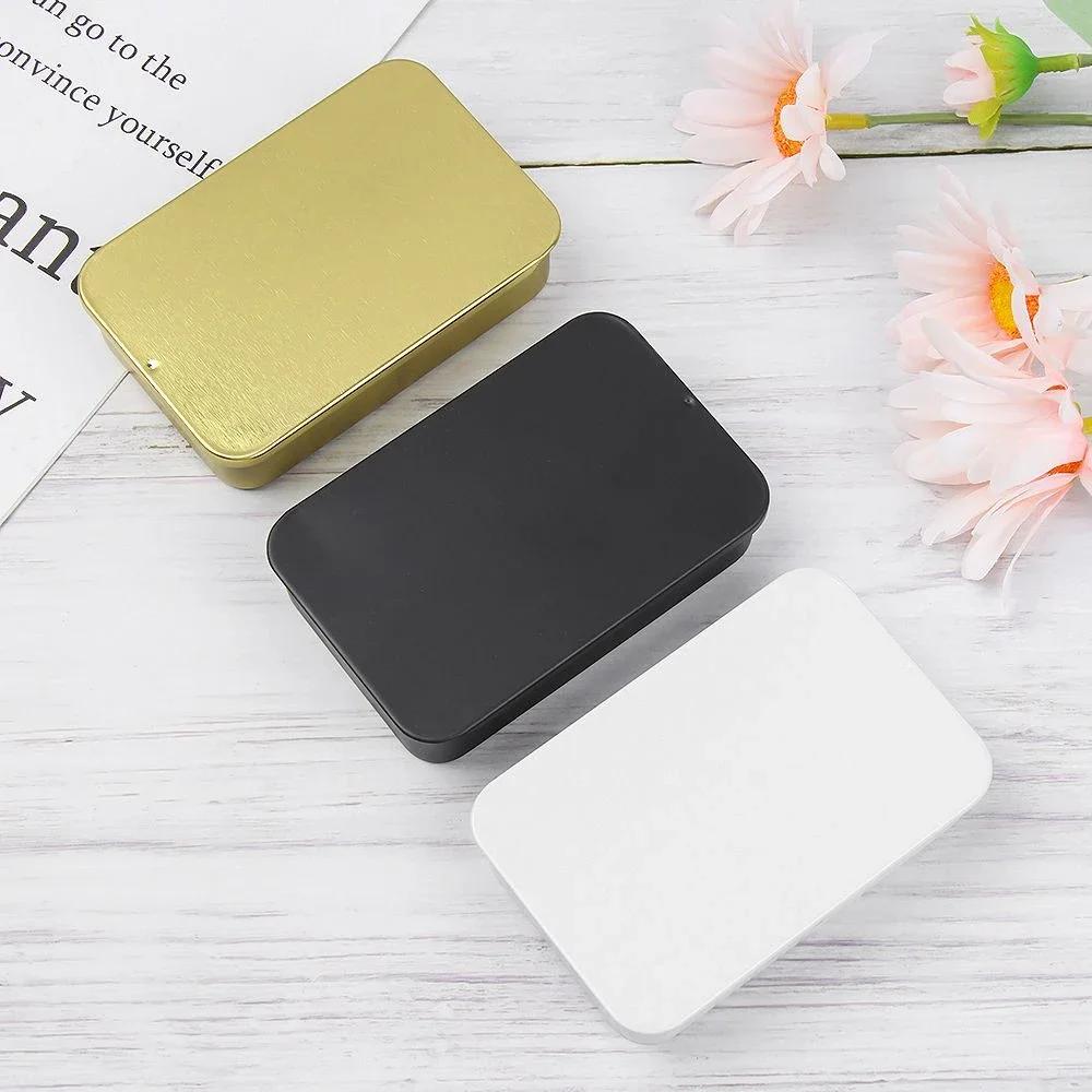 1pc Multi Size Mini Iron Box Slide Rectangular Empty Tins Storage Box Wedding Jewelry Pill Cases Portable Tin Boxes Container