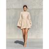 IHUASU Fashion Summer Spring Solid Color Print Long Sleeve  O-Neck Casual Dresses