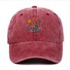 Herren Damen Retro Boho Baseballkappe mit mehrfarbigem floralem Wirbelmuster Viskose gewaschen Geeignet für Outdoor Strand Festival
