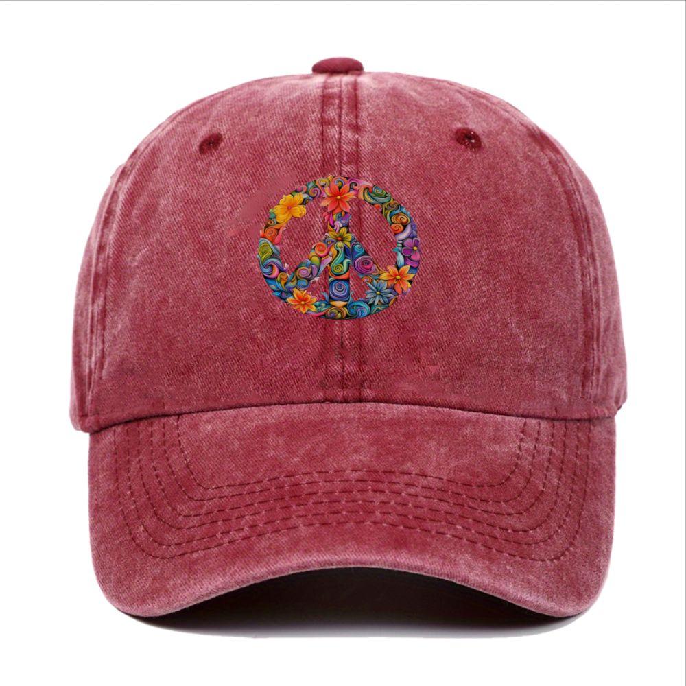 Herren Damen Retro Boho Baseballkappe mit mehrfarbigem floralem Wirbelmuster Viskose gewaschen Geeignet für Outdoor Strand Festival