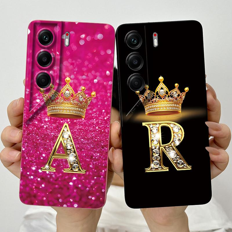 For Tecno Camon 40 Pro 4G 5G CM6 CM7 Case Crown Letter Silicone Soft Phone Cases For Tecno Camon40 Camera Protection Back Cover